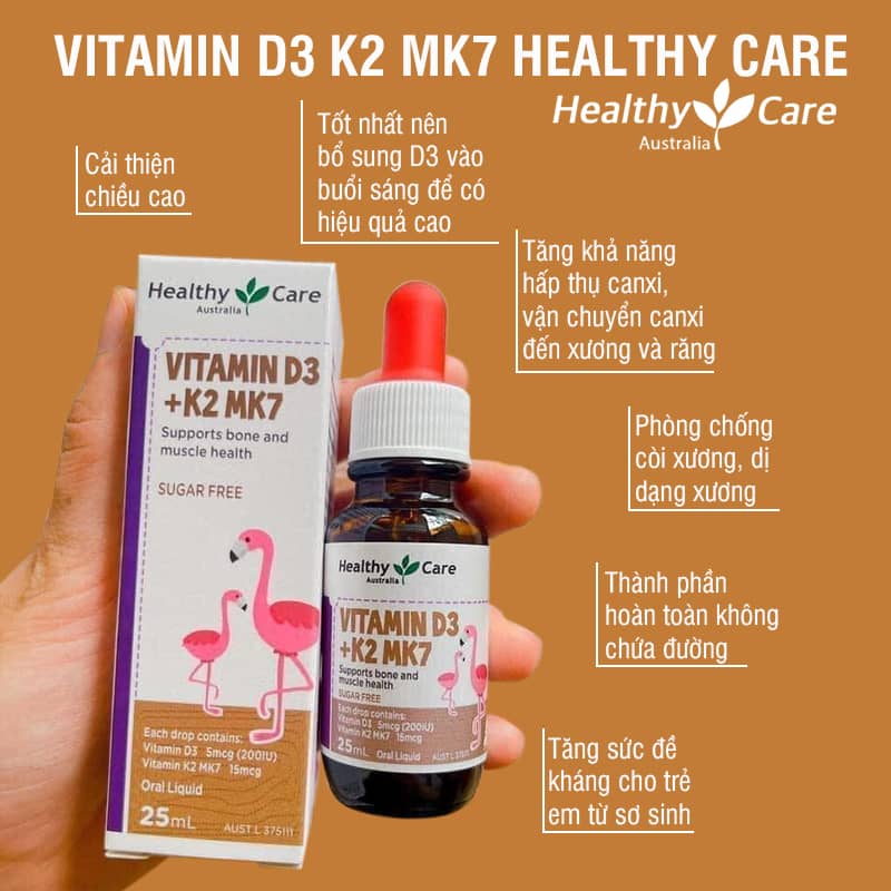 Tác dụng của vitamin D3K2 MK7 